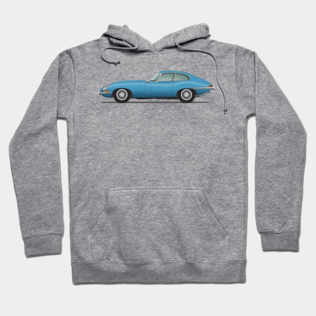 E Type Series 1 Coupe Cotswold Blue Hoodie by SteveHClark